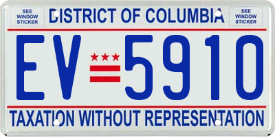 DC license plate EV5910