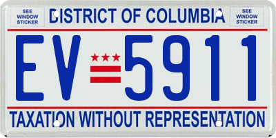 DC license plate EV5911