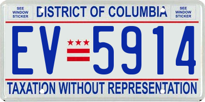 DC license plate EV5914