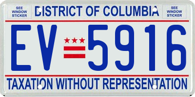 DC license plate EV5916