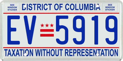 DC license plate EV5919