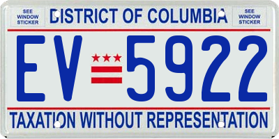 DC license plate EV5922