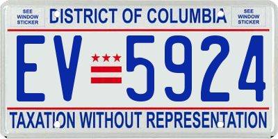 DC license plate EV5924