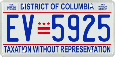 DC license plate EV5925