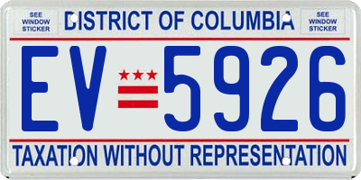 DC license plate EV5926