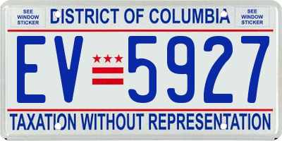 DC license plate EV5927