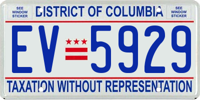 DC license plate EV5929