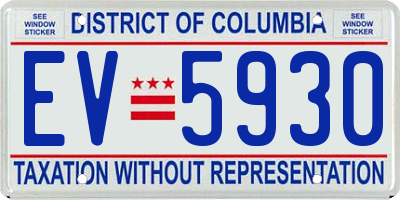 DC license plate EV5930