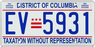 DC license plate EV5931