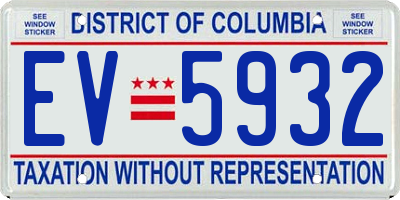 DC license plate EV5932