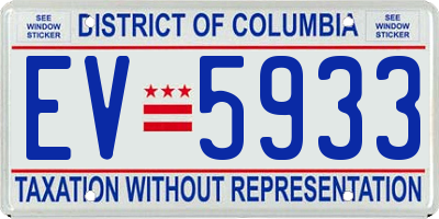 DC license plate EV5933