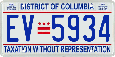 DC license plate EV5934