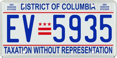 DC license plate EV5935