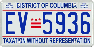 DC license plate EV5936