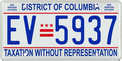 DC license plate EV5937