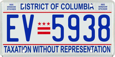 DC license plate EV5938