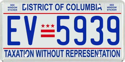 DC license plate EV5939