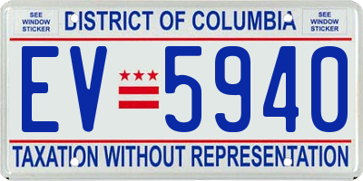 DC license plate EV5940