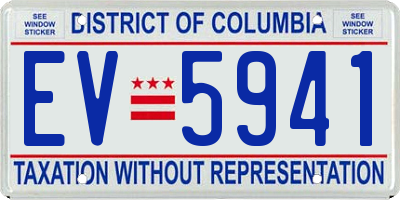 DC license plate EV5941