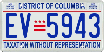 DC license plate EV5943