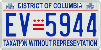 DC license plate EV5944