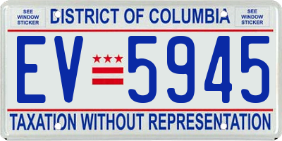 DC license plate EV5945