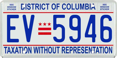 DC license plate EV5946