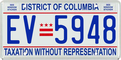 DC license plate EV5948