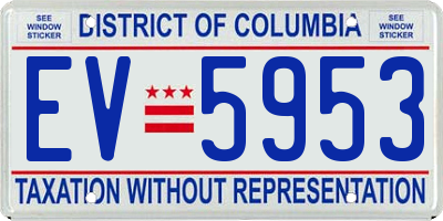 DC license plate EV5953