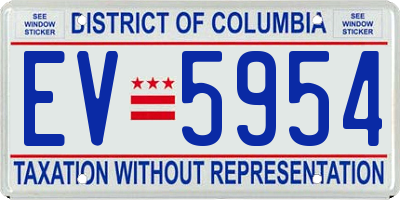 DC license plate EV5954