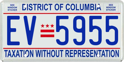 DC license plate EV5955