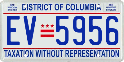 DC license plate EV5956