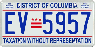 DC license plate EV5957