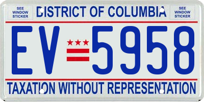 DC license plate EV5958
