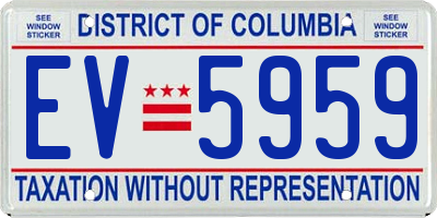 DC license plate EV5959