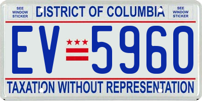 DC license plate EV5960