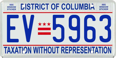 DC license plate EV5963