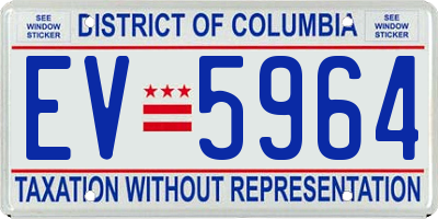 DC license plate EV5964