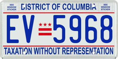 DC license plate EV5968