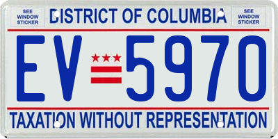 DC license plate EV5970