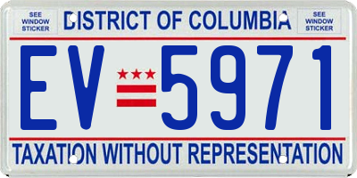 DC license plate EV5971