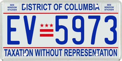 DC license plate EV5973