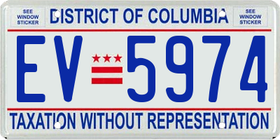 DC license plate EV5974