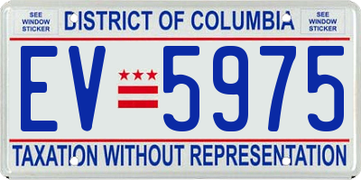 DC license plate EV5975