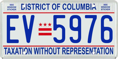 DC license plate EV5976