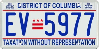 DC license plate EV5977