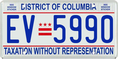 DC license plate EV5990
