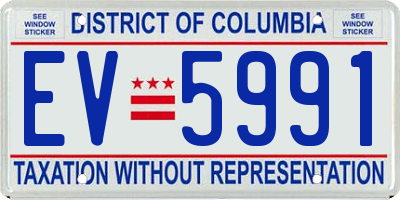 DC license plate EV5991