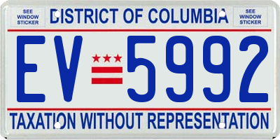 DC license plate EV5992