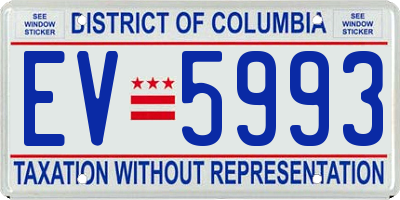 DC license plate EV5993